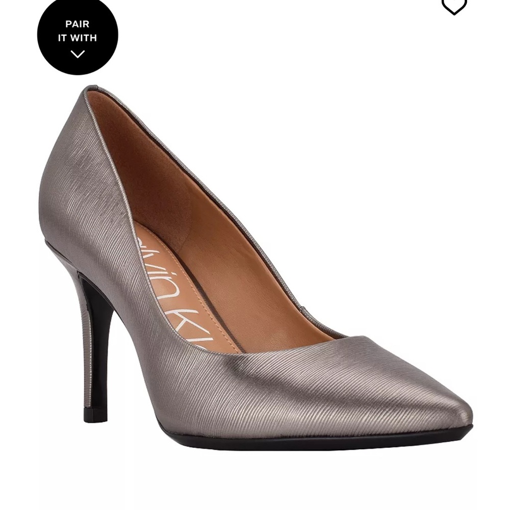 Calvin Klein Metallic Gray Heels